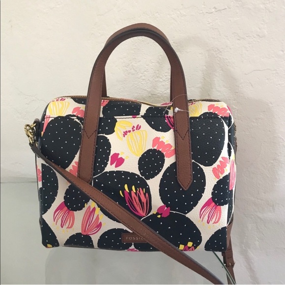 New Fossil Multicolor Tote Satchel Crossbody Bag - Picture 4 of 10